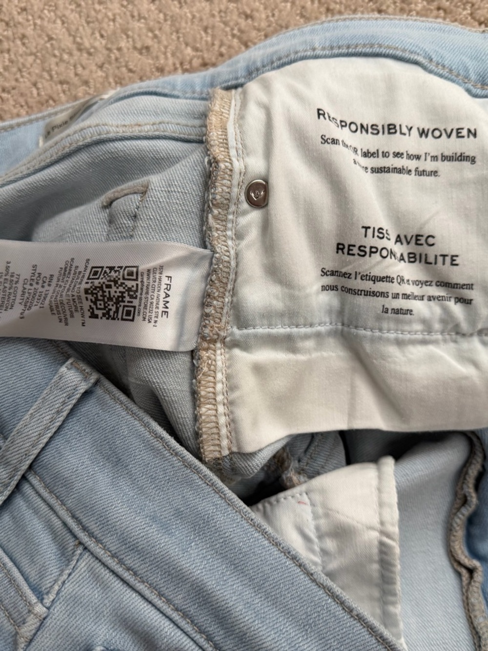 FRAME Petite Le Pixie Slim Palazzo Jeans - Picture 4 of 13